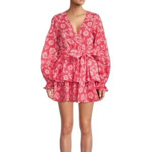 Ramy Brook Jolie Floral Mini Tiered Dress Extra Small